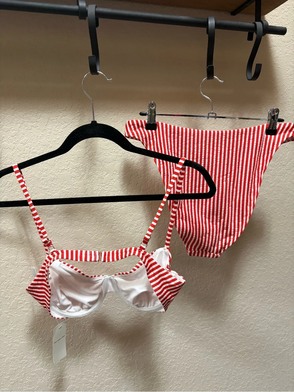 Abercrombie & Fitch Red and White Striped Bikini Set - Picture 2 of 2